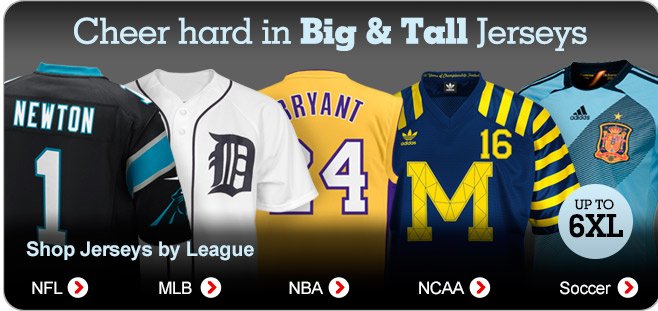 big and tall sports apparel