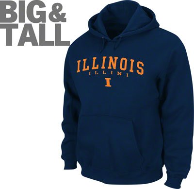 Illinois Fighting Illini Big and Tall Apparel, plus size illini apparel, Illinois Fighting Illini sweatshirt