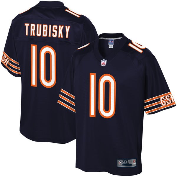 mitchell trubisky jersey - navy blue and orange #10 big and tall